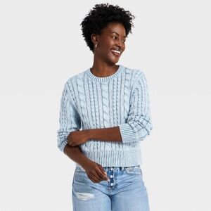 Universal Thread Women's Light Blue Cable Knit Sweater size medium